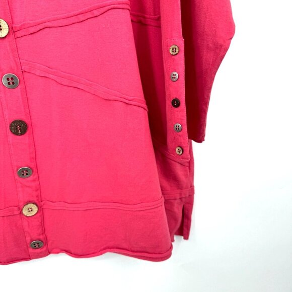 Multiples pink assorted Button raw edge lagenlook art to wear woman’s size 2X - Picture 3 of 9